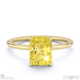 yellow natural diamond radiant cut hidden halo engagement ring yellow gold with 18k yellow gold metal and radiant shape diamond