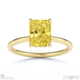 yellow natural diamond radiant cut hidden halo engagement ring yellow gold with 18k yellow gold metal and radiant shape diamond