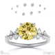 stardust yellow natural diamond celestial round cut engagement ring white gold with 18k white gold metal and round shape diamond
