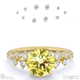 stardust yellow lab grown diamond celestial round engagement ring yellow gold with 9k yellow gold metal and round shape diamond