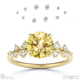 stardust yellow lab grown diamond celestial round engagement ring yellow gold with 9k yellow gold metal and round shape diamond