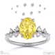 stardust yellow lab grown diamond celestial oval cut engagement ring white gold with 18k white gold metal and oval shape diamond
