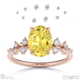 stardust yellow natural diamond celestial oval engagement ring rose gold with 18k rose gold metal and oval shape diamond