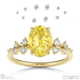stardust yellow lab grown diamond celestial oval engagement ring yellow gold with 9k yellow gold metal and oval shape diamond