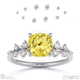 stardust yellow natural diamond celestial cushion cut engagement ring white gold with 9k white gold metal and cushion shape diamond