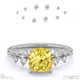stardust yellow natural diamond celestial cushion cut engagement ring white gold with 9k white gold metal and cushion shape diamond