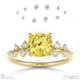 stardust yellow lab grown diamond celestial cushion cut engagement ring yellow gold with 9k yellow gold metal and cushion shape diamond