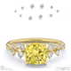 stardust yellow lab grown diamond celestial cushion cut engagement ring yellow gold with 9k yellow gold metal and cushion shape diamond