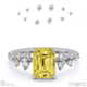 stardust yellow natural diamond celestial emerald engagement ring white gold with 9k white gold metal and emerald shape diamond