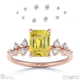 stardust yellow natural diamond celestial emerald engagement ring rose gold with 9k rose gold metal and emerald shape diamond
