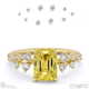 stardust yellow lab grown diamond celestial emerald cut engagement ring yellow gold with 9k yellow gold metal and emerald shape diamond