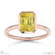 yellow lab grown diamond emerald-cut basket bezel setting solitaire rose gold engagement ring with 18k rose gold metal and emerald shape diamond