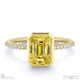 yellow lab grown diamond emerald-cut basket bezel setting pave yellow lab grown gold engagement ring with 9k yellow gold metal and emerald shape diamond
