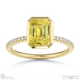 yellow lab grown diamond emerald-cut basket bezel setting pave yellow lab grown gold engagement ring with 9k yellow gold metal and emerald shape diamond
