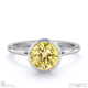 yellow natural diamond round-cut bezel setting split band white gold engagement ring with 18k white gold metal and round shape diamond