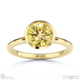yellow lab grown diamond round-cut bezel setting split band yellow lab grown gold engagement ring with 9k yellow gold metal and round shape diamond