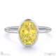 yellow lab grown diamond oval-cut basket bezel setting solitaire white gold engagement ring with 9k white gold metal and oval shape diamond