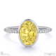 yellow lab grown diamond oval-cut basket bezel setting pave white gold engagement ring with 9k white gold metal and oval shape diamond
