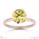 yellow lab grown diamond round-cut basket bezel setting solitaire rose gold engagement ring with 18k rose gold metal and round shape diamond