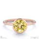 yellow lab grown diamond round-cut basket bezel setting solitaire rose gold engagement ring with 18k rose gold metal and round shape diamond