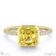 yellow lab grown diamond asscher-cut basket bezel setting pave yellow lab grown gold engagement ring with 9k yellow gold metal and asscher shape diamond