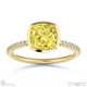 yellow lab grown diamond cushion-cut basket bezel setting pave yellow lab grown gold engagement ring with 9k yellow gold metal and cushion shape diamond