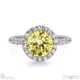 yellow lab grown diamond round halo engagement ring white gold with 9k white gold metal and round shape diamond